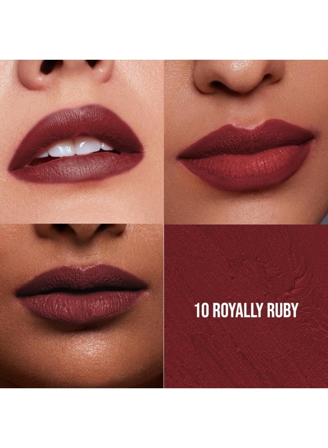 Staze 9to9 Pout On Matte + Smudgeproof Lip Crayon | Non-Drying, Transferproof & Sharpenable| Pigmented Matte Finish | 12-Hour Stay | Lightweight | 10 Royally Ruby| 3.5 g - Image 2